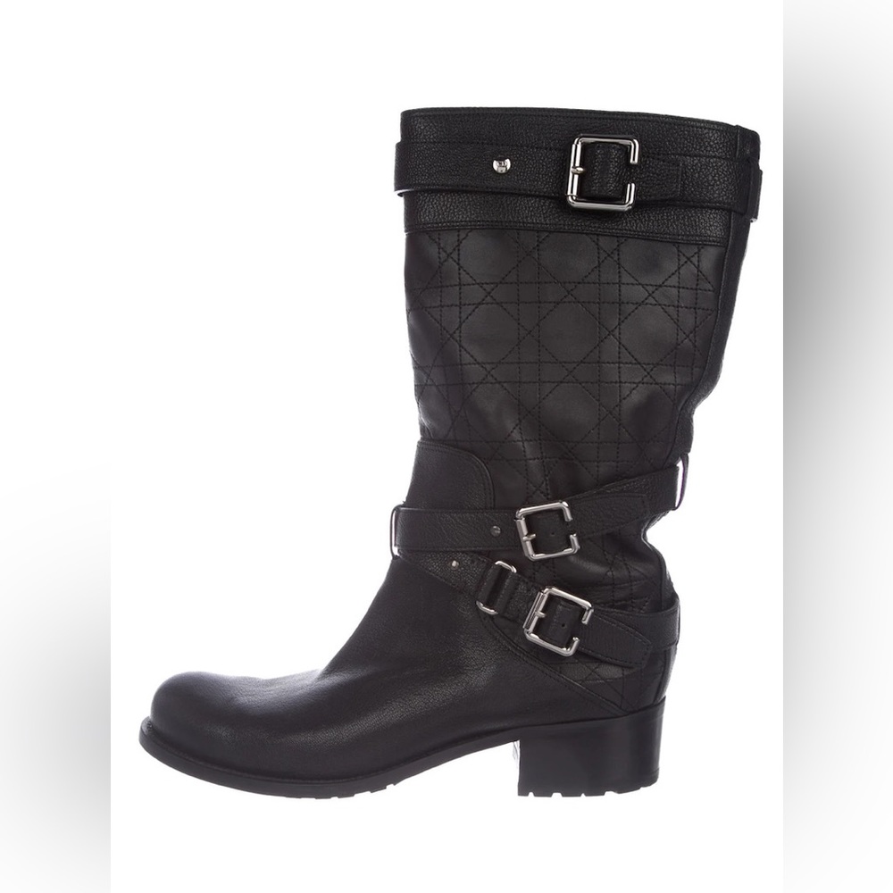 Stunning CHRISTIAN DIOR leather moto boots 🖤😍 - Picture 5 of 10